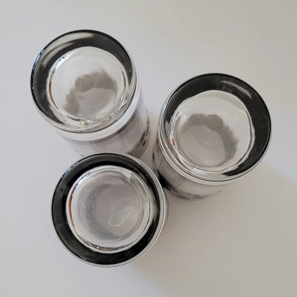 Dorothy Thorpe High Ball Glasses 3 Vintage Silver‎ Atomic Starburst Lusterware
